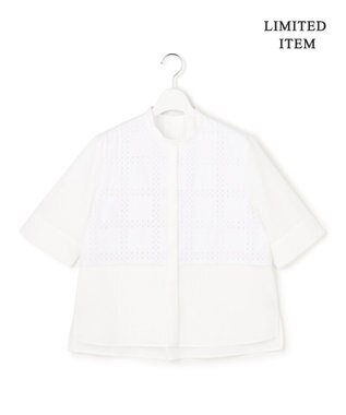 ICB L 【先行予約・WEB限定】レースコンビクロップドシャツ オフホワイト