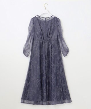 ANY SIS 【Lily Calin】クラシックナローレース ドレス スモーキーブルー