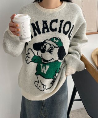 WEGO ファニーグラフィックフラッフィーニットプルオーバー 柄4