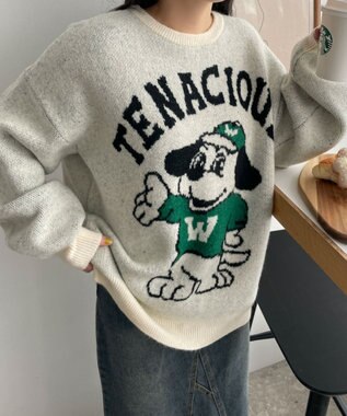 WEGO ファニーグラフィックフラッフィーニットプルオーバー 柄4