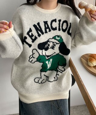 WEGO ファニーグラフィックフラッフィーニットプルオーバー 柄4