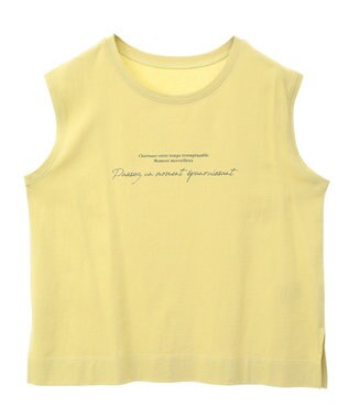 Green Parks ノースリーブ筆記体ロゴプルオーバー Lime Green