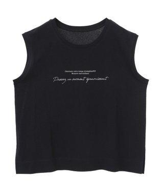 Green Parks ノースリーブ筆記体ロゴプルオーバー Black