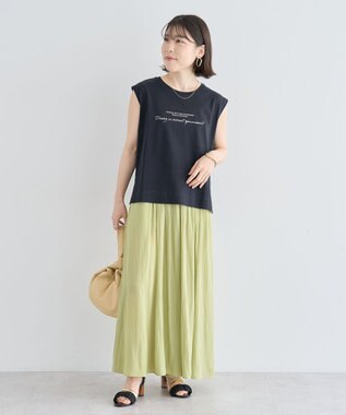 Green Parks ノースリーブ筆記体ロゴプルオーバー Black