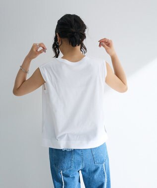 Green Parks ノースリーブ筆記体ロゴプルオーバー Off White