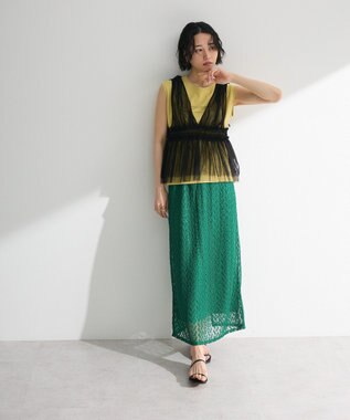 Green Parks ノースリーブ筆記体ロゴプルオーバー Black