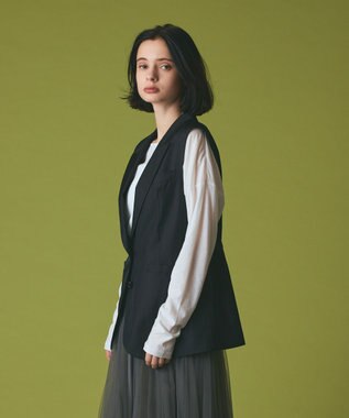 GRACE CONTINENTAL シルクツイルジレ ブラック