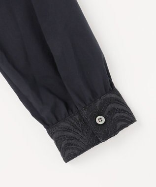 J.PRESS LADIES 【レイヤードスタイルに】T/C Light タフタ シャツ ブラウス ネイビー系