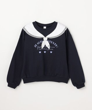 ANY KIDS 【WEB限定】7days 裏毛トレーナー ネイビー×セーラー