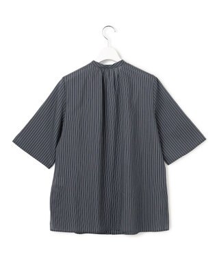 23区 【先行予約】ドライシアーストライプ フロントタック ブラウス ネイビー系