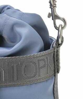 TOPKAPI 【Breath TOPKAPI】ナイロン ロゴテープ バケツ 巾着 ショルダー バッグ ブルーグレー