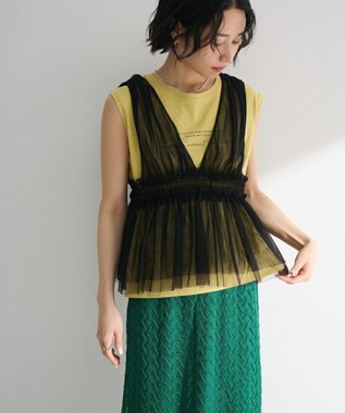 Green Parks ノースリーブ筆記体ロゴプルオーバー Black