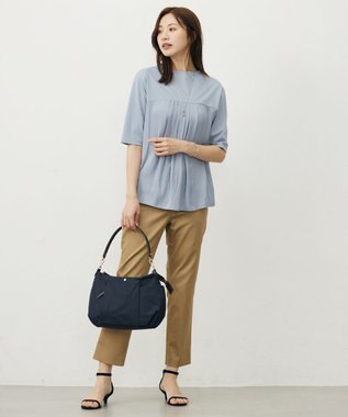 J.PRESS LADIES 【WEB限定・洗える】シャンブレーサテン テーパード パンツ 【WEB限定】キャメル系