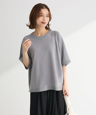 Green Parks トレーナー風ニットプルオーバー Gray
