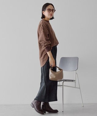 AMERICAN HOLIC ソフトタッチボーダープルオーバー Brown