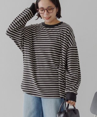 AMERICAN HOLIC ソフトタッチボーダープルオーバー Black