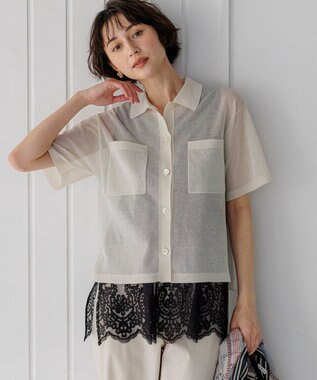 23区 【見上愛さん着用/WEB&一部店舗限定カラーあり】シアー ポロニット