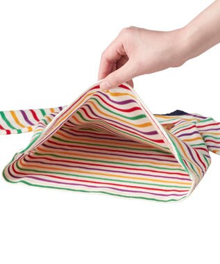 MIKI HOUSE HOT BISCUITS 【80-120cm】 ボーダー 長袖ワンピース マルチカラー