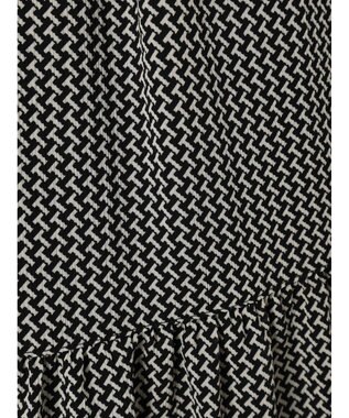 AMERICAN HOLIC 幾何学柄裾ティアードスカート Black