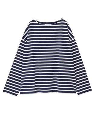Green Parks ボーダーゆるチュニック Dark Navy