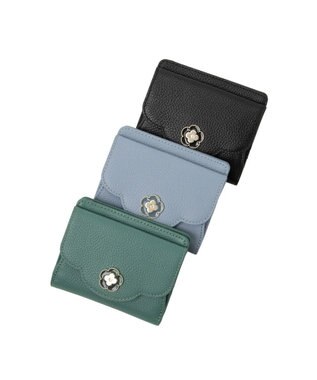 CLATHAS ペルル 外ボックス二つ折り財布 ブルー