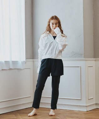 San-ai Resort（三愛水着楽園） WEB限定商品ショートラッシュパーカー付きリブタンキニ水着+レギンス付き5点セット【Beach Queen（ビーチクイーン）】 ホワイト