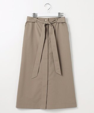 自由区 L ブラッシュドコットンサテンナロー スカート カーキ