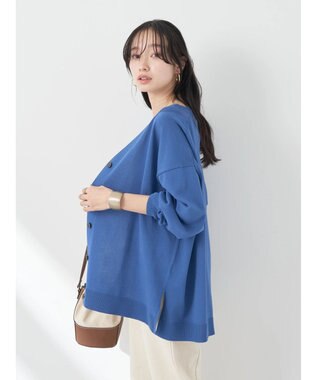 earth music&ecology Ｖネックビッグシルエットカーディガン Blue