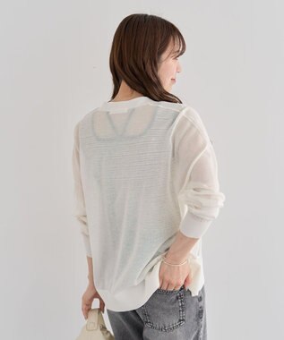 Green Parks 接触冷感ゆったりカーディガン Off White