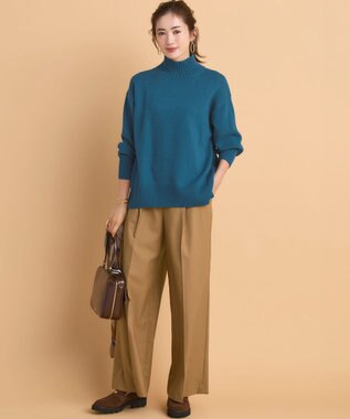 23区 S 【見上愛さんコラボカラー/Oggi掲載】カシミヤブレンド ハイネック ニット ピーコックグリーン系
