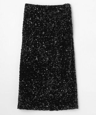 NAVE 【Nave・洗える】スパンコール スカート ブラック系