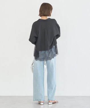 earth music&ecology 適ON レースヘムシャツ Off White
