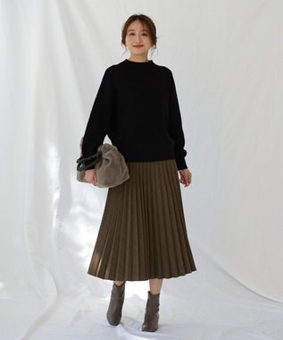 ANY 【洗濯機可能/8色展開】ソフトタッチポリエステルニット ブラック