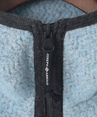 JOSEPH ABBOUD MOUNTAIN 【軽量/リサイクルウール使用】ヘリンボンウールフリース フーディ サックスブルー系
