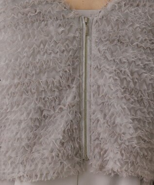 GRACE CONTINENTAL フラワーチュール刺繍ブルゾン グレー