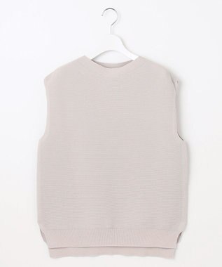 自由区 L 【WEB限定・洗える】コットンストレッチホールガーメントニット ベスト ベージュ系