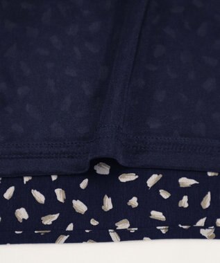 Tiaclasse 【洗える】柄プリントブラウス ネイビー