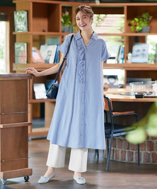 洗える】リネンミックススキッパーシャツワンピース / Tiaclasse