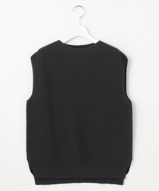 自由区 L 【WEB限定・洗える】コットンストレッチホールガーメントニット ベスト ネイビー系