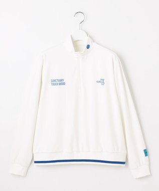 PW CIRCULUS 【吸水速乾 / UV遮蔽率99.5% UVカット / ストレッチ】【WOMEN】ハーフジップロングスリーブモックネックT ゴルフウェア レディース ホワイト系