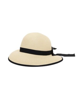 Maison de FLEUR 【手洗い可能】パールリボンスリットハット Black