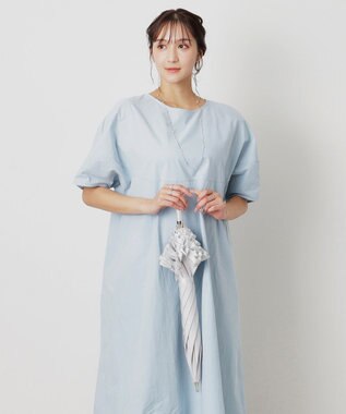 MOONBAT 【一級遮光/晴雨兼用】LANVIN en Bleu (ランバン オン ブルー) 長傘 日傘 シャイニーフリル 遮光 遮熱 UV キャメル