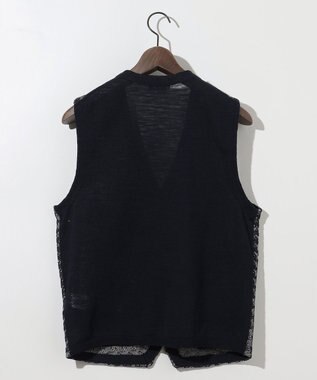 JOSEPH ABBOUD 【イタリア糸使用/清涼感/軽い/洗える/サスティナブル】スラブギマ ニット ベスト ネイビー系7