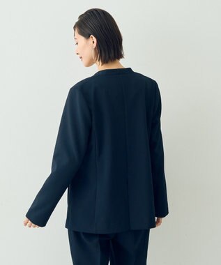 YECCA VECCA ストレッチノーカラージャケット Navy
