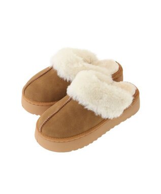 Green Parks ・minia　フェイクムートンスリッパ Camel