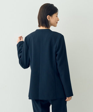 YECCA VECCA ストレッチノーカラージャケット Navy