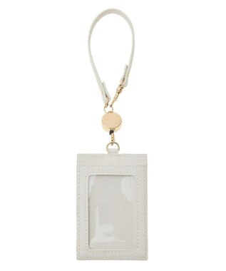 Maison de FLEUR クリアストーンリボンリールパスケース Off White