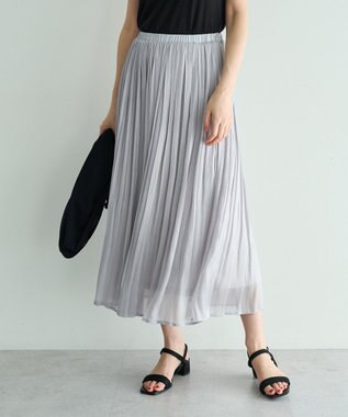 YECCA VECCA シャイニーサテンプリーツスカート