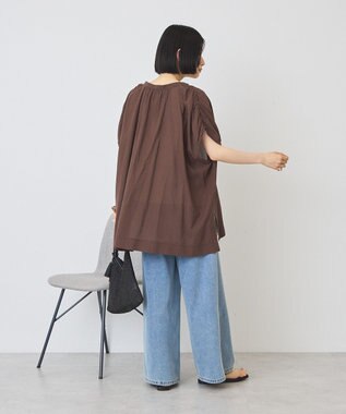 AMERICAN HOLIC フレンチスリーブスキッパーブラウス Brown