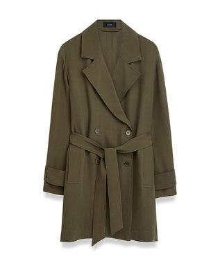 JOSEPH ヘビーシルククレープ　ミドルコート Hass Avocado